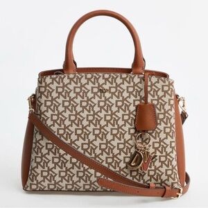 DKNY Brown Gold Monogram Handbag